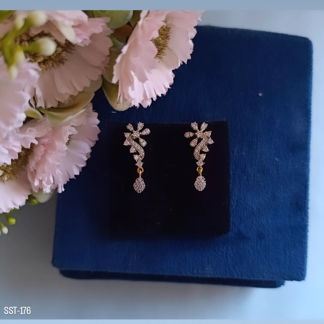 SST 176 | FLORAL DIAMOND DROP EARRINGS