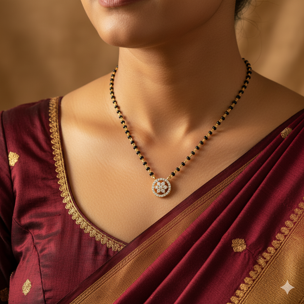 SST 178 | ROUND DIAMOND MANGALSUTRA NECKLACE