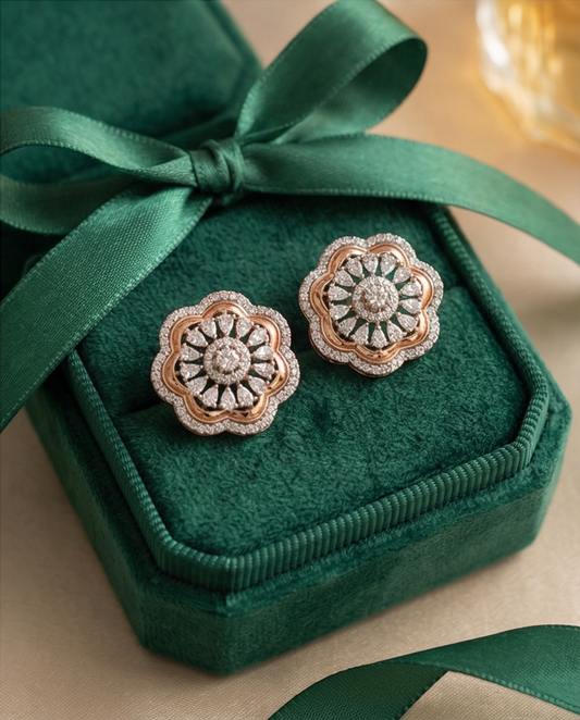 SST 577 | ROSE GOLD FLORAL EARRING