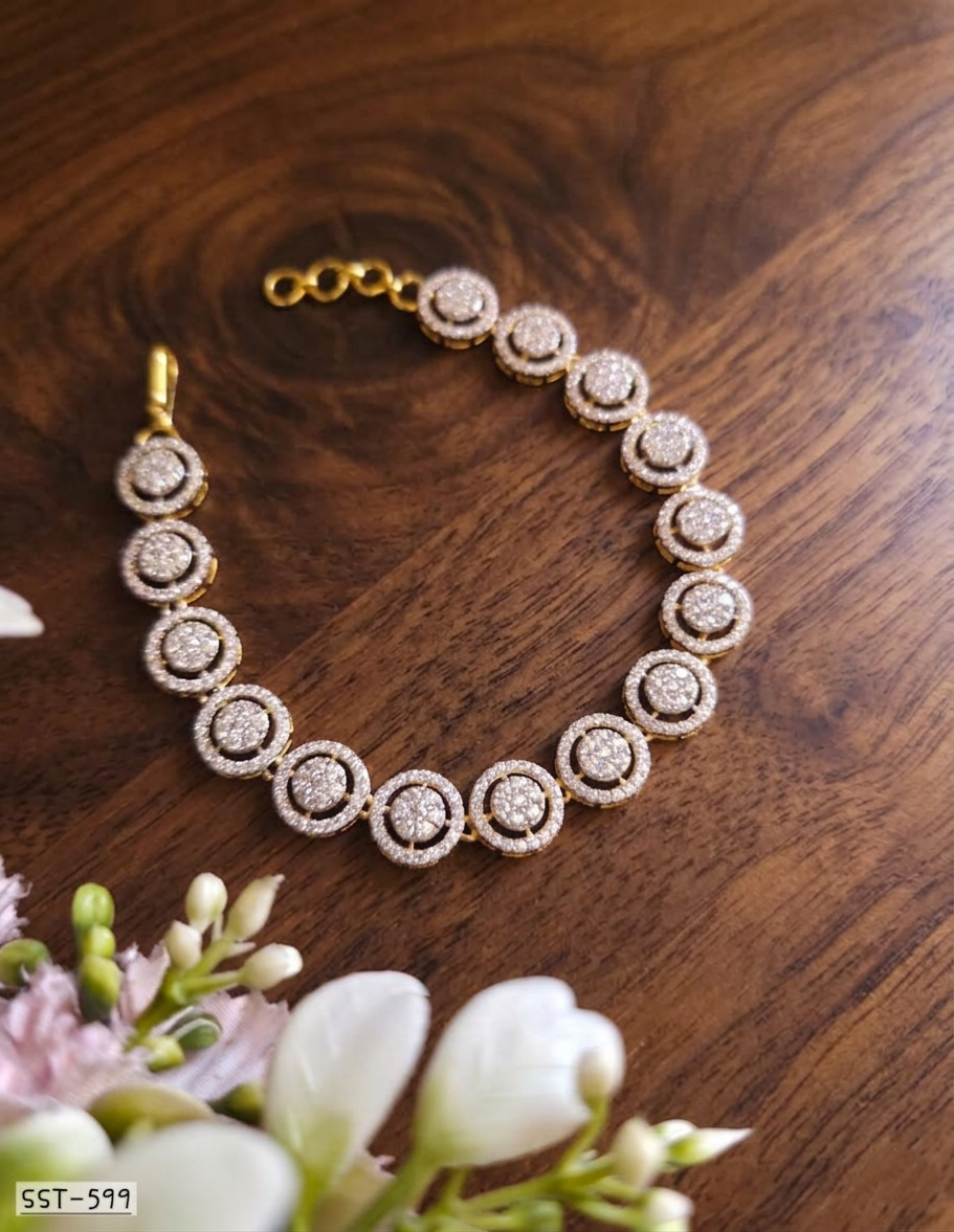 SST 599 | DIAMOND HALO LINK TENNIS BRACELET