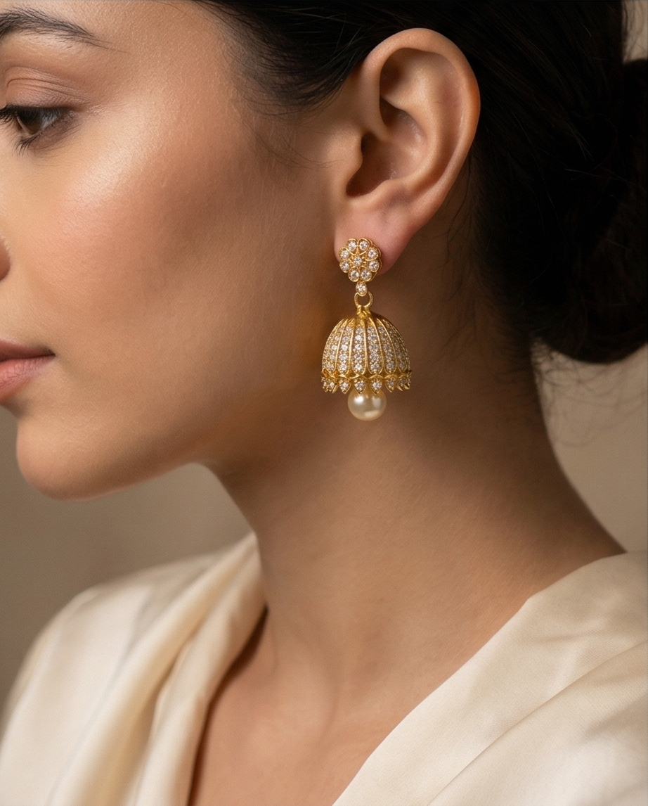 SST 514 | PEARL JEWEL JHUMKA EARRINGS