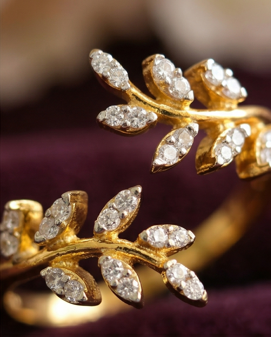 SST 604 | LEAF DESIGN OPEN RING