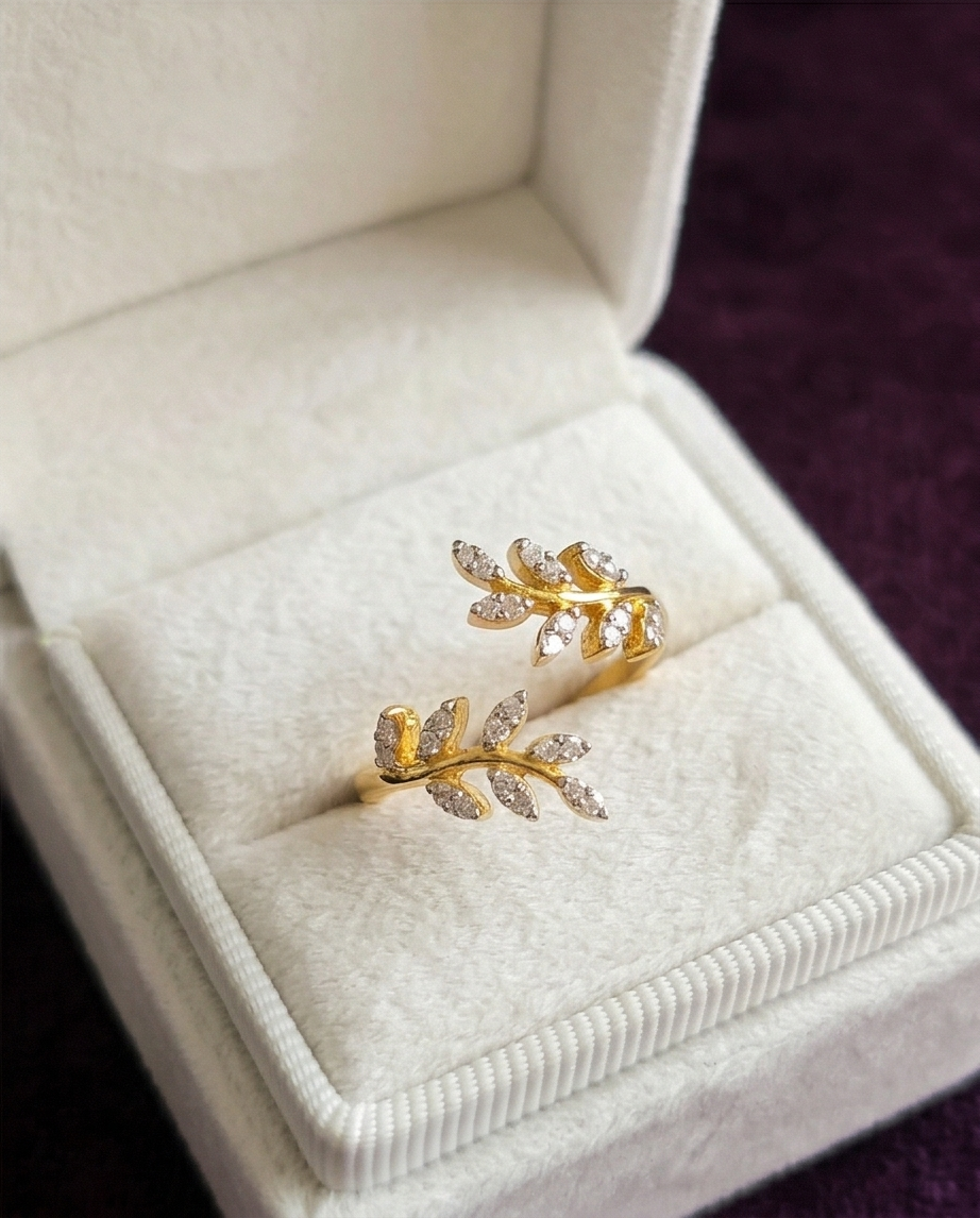 SST 604 | LEAF DESIGN OPEN RING