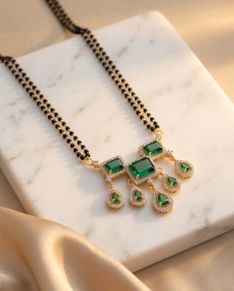 SST 080 | EMERALD TEARDROP MANGALSUTRA