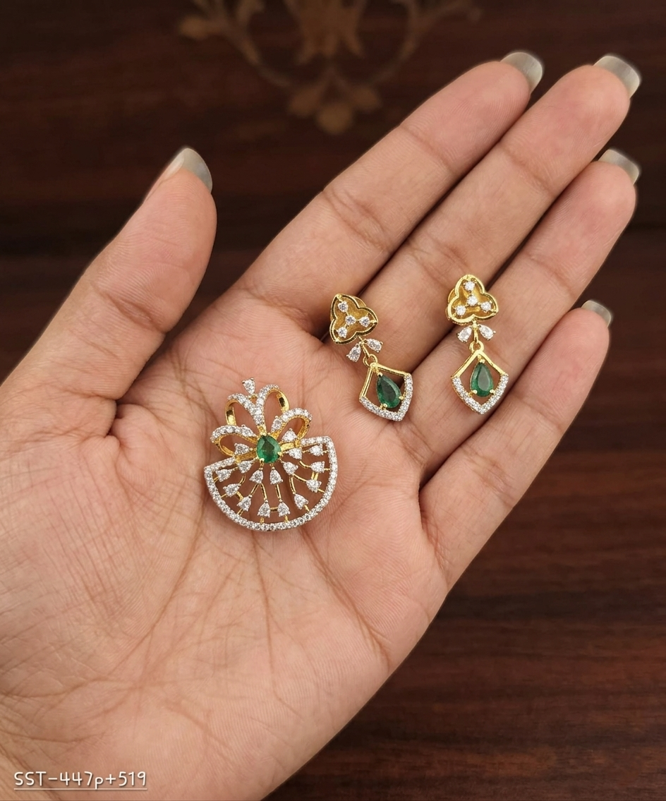 SST 447P + 519 | EARRINGS AND PENDENT SET