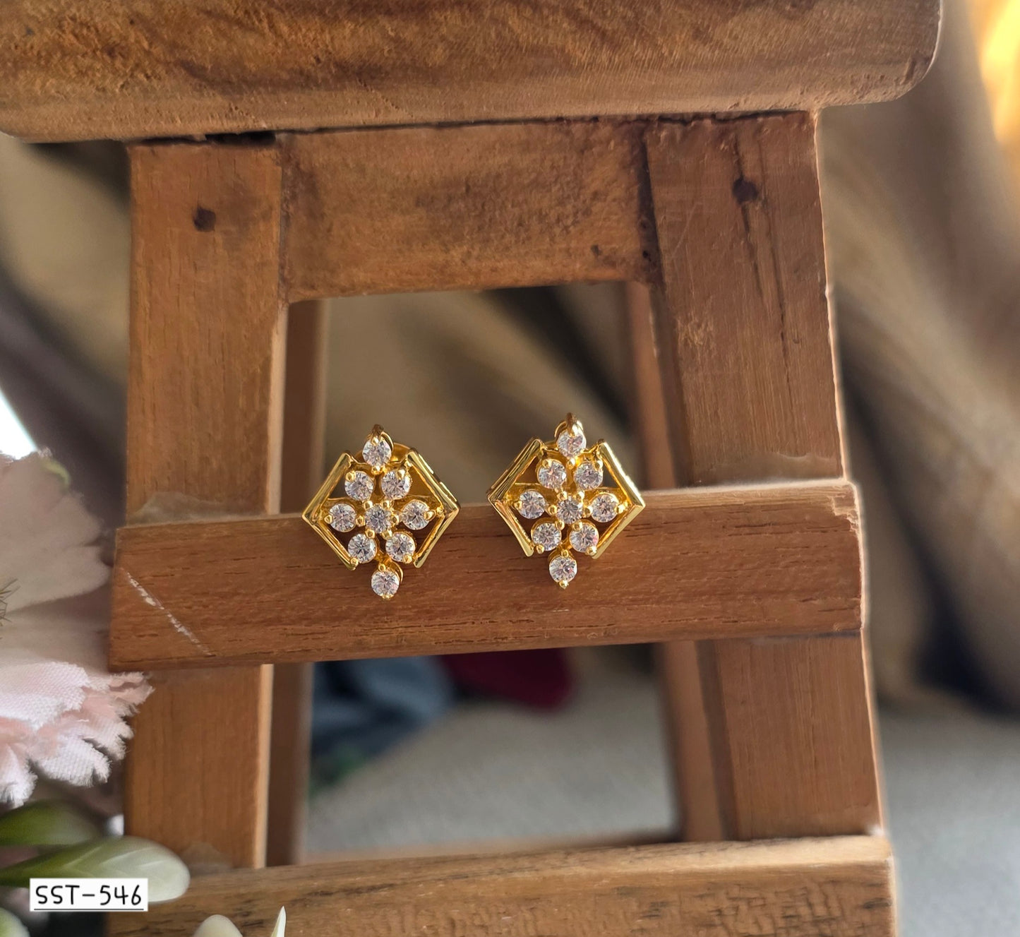 SST 546 | RADIANT SQUARE DIAMOND EARRINGS