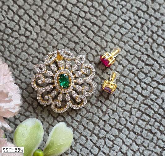 SST 554 |EMERALD FLORAL PENDANT