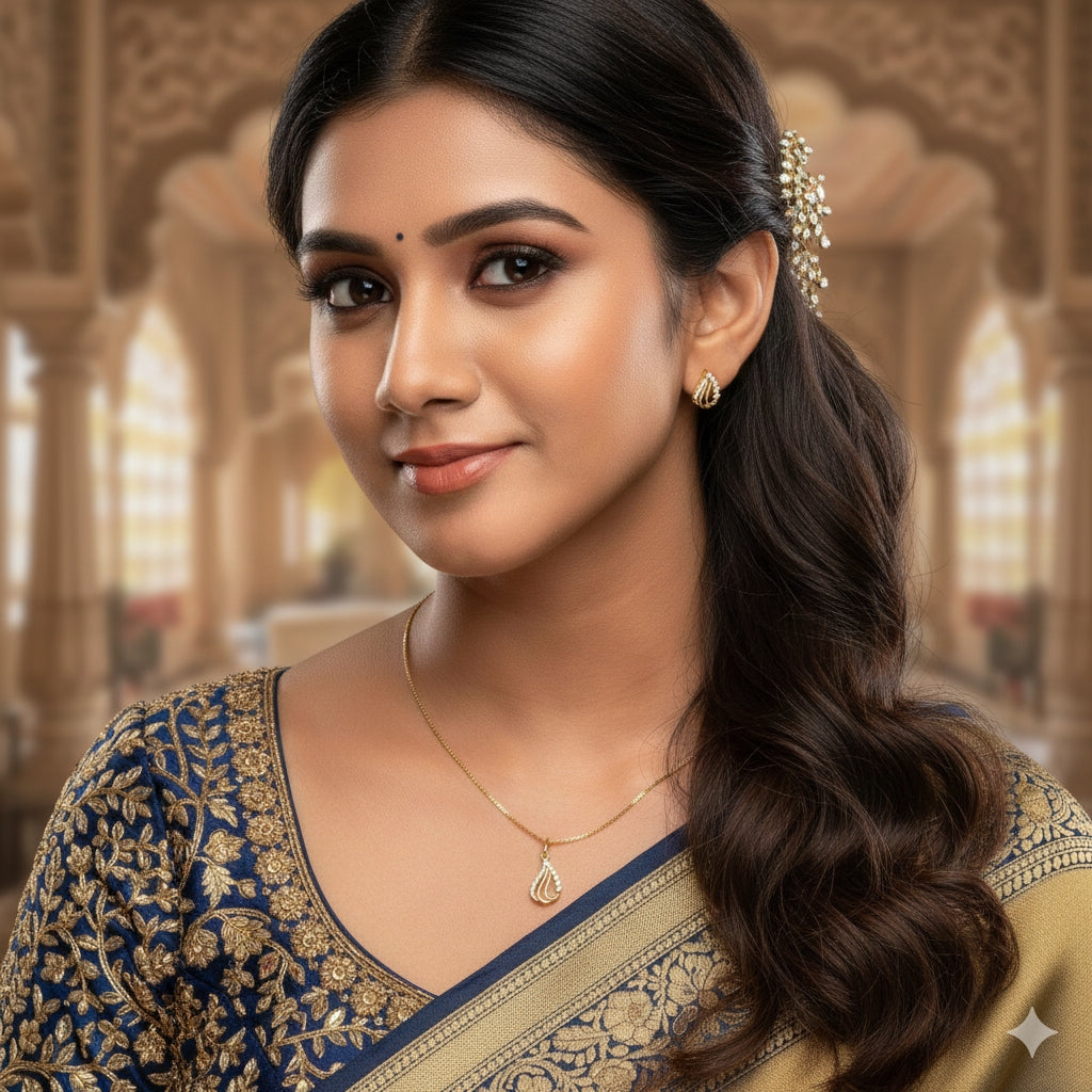 SST 490 | LEAF DESIGNED PENDENT AND EARRING SET