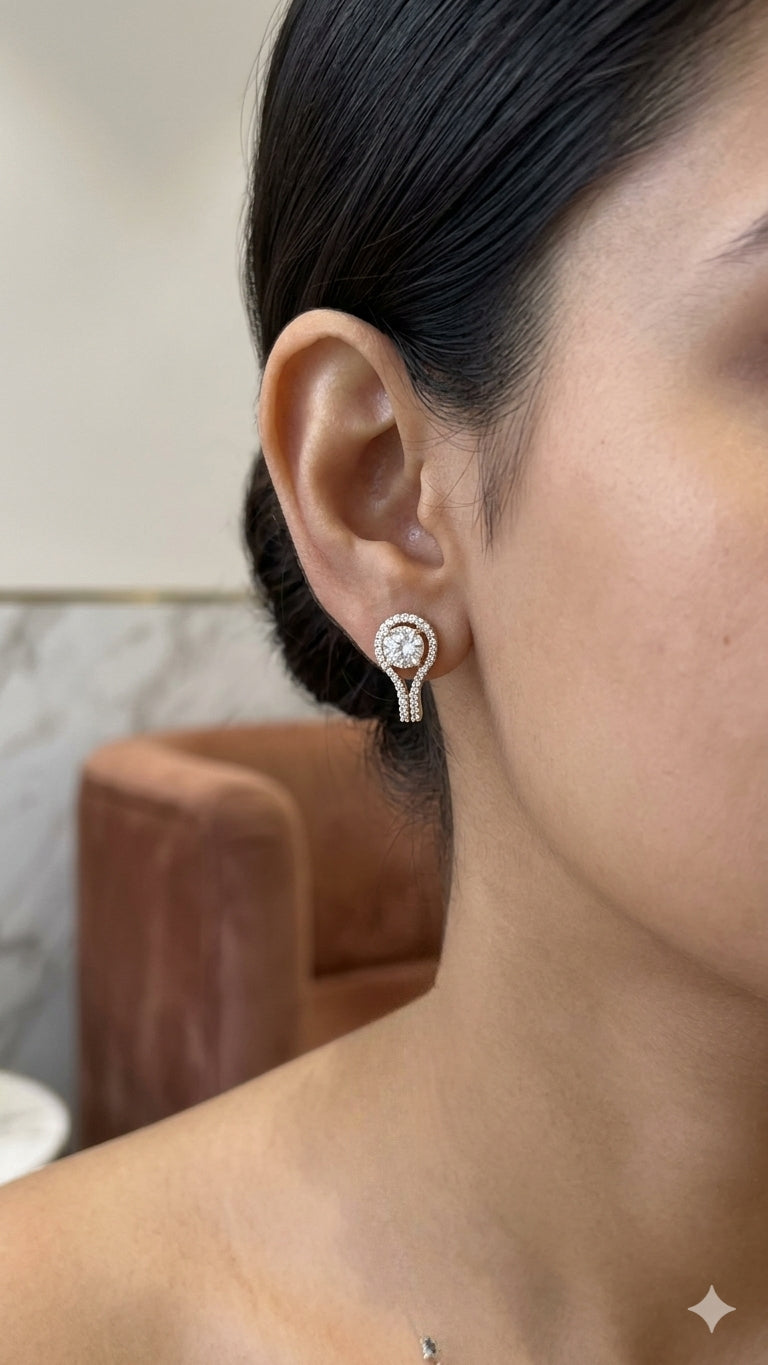 SST 207 | PORTUGUESE DIAMOND AND HALO BALI EARRINGS