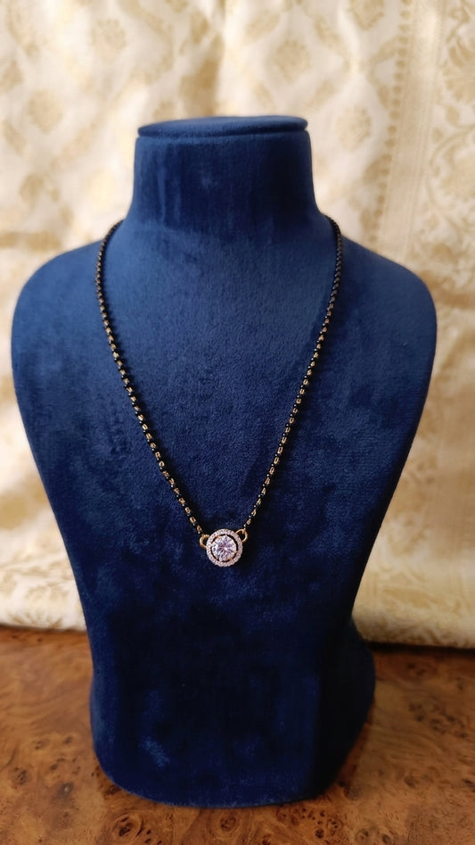 SST 001BB | SINGLE LINE CHAIN HALO MANGALSUTRA