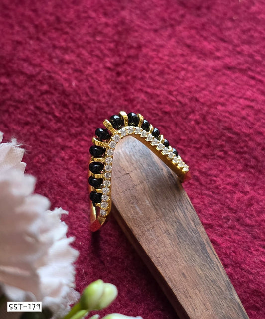 SST 179 | BLACK BEADS MANGALSUTRA VANKI RING