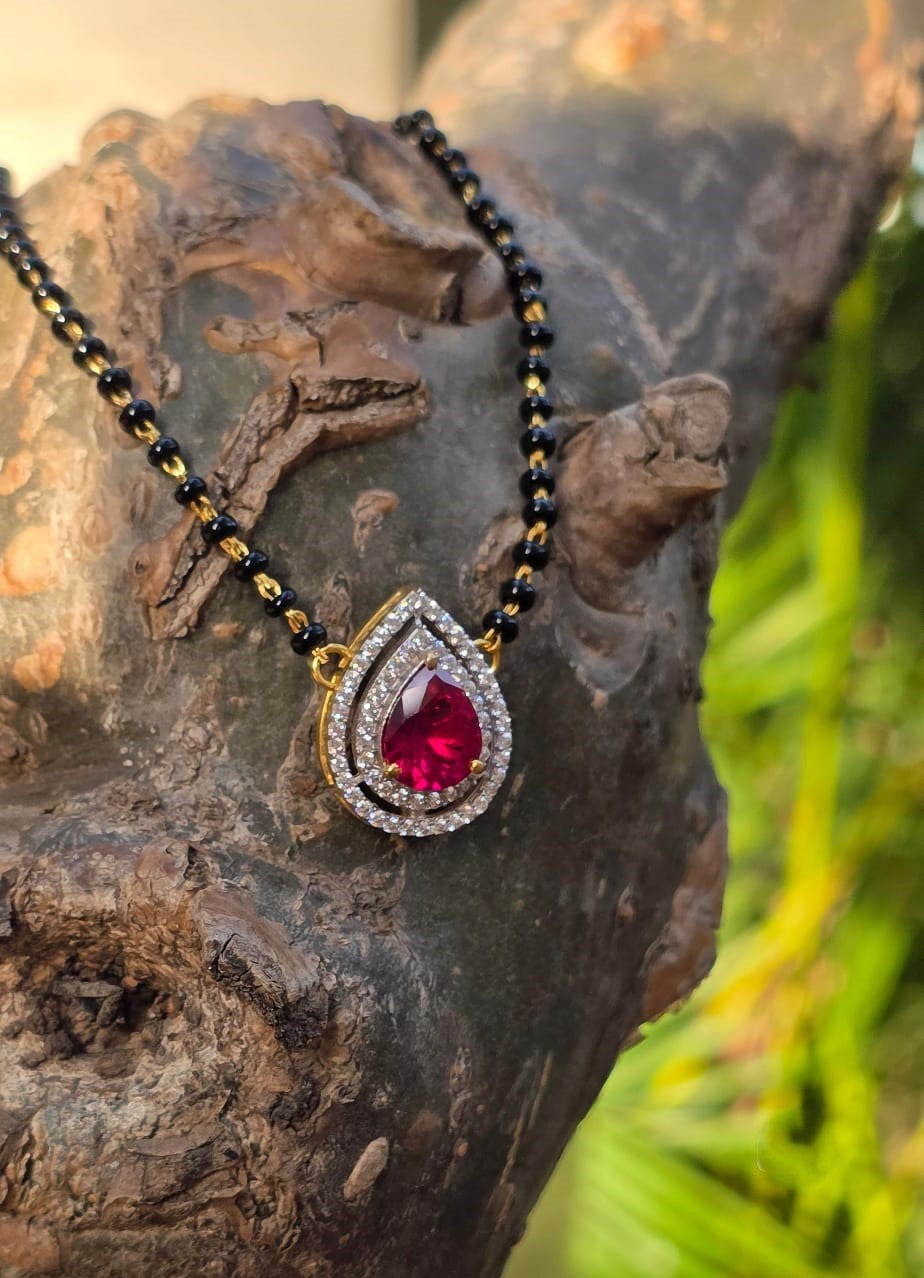 SST 175 | TEARDROP GEMSTONE DIAMOND MANGALSUTRA