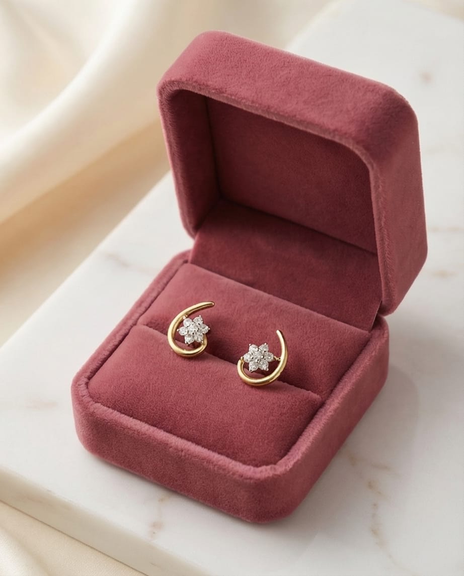 SST 591 | CELESTIAL BLOOM CRYSTAL SWIRL STUD EARRINGS