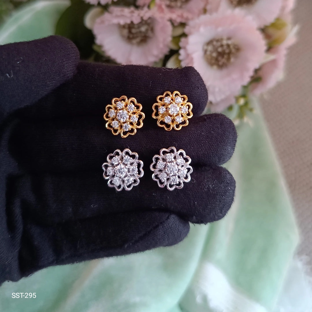 SST 295 | FLOWER SHAPE STUD EARRINGS
