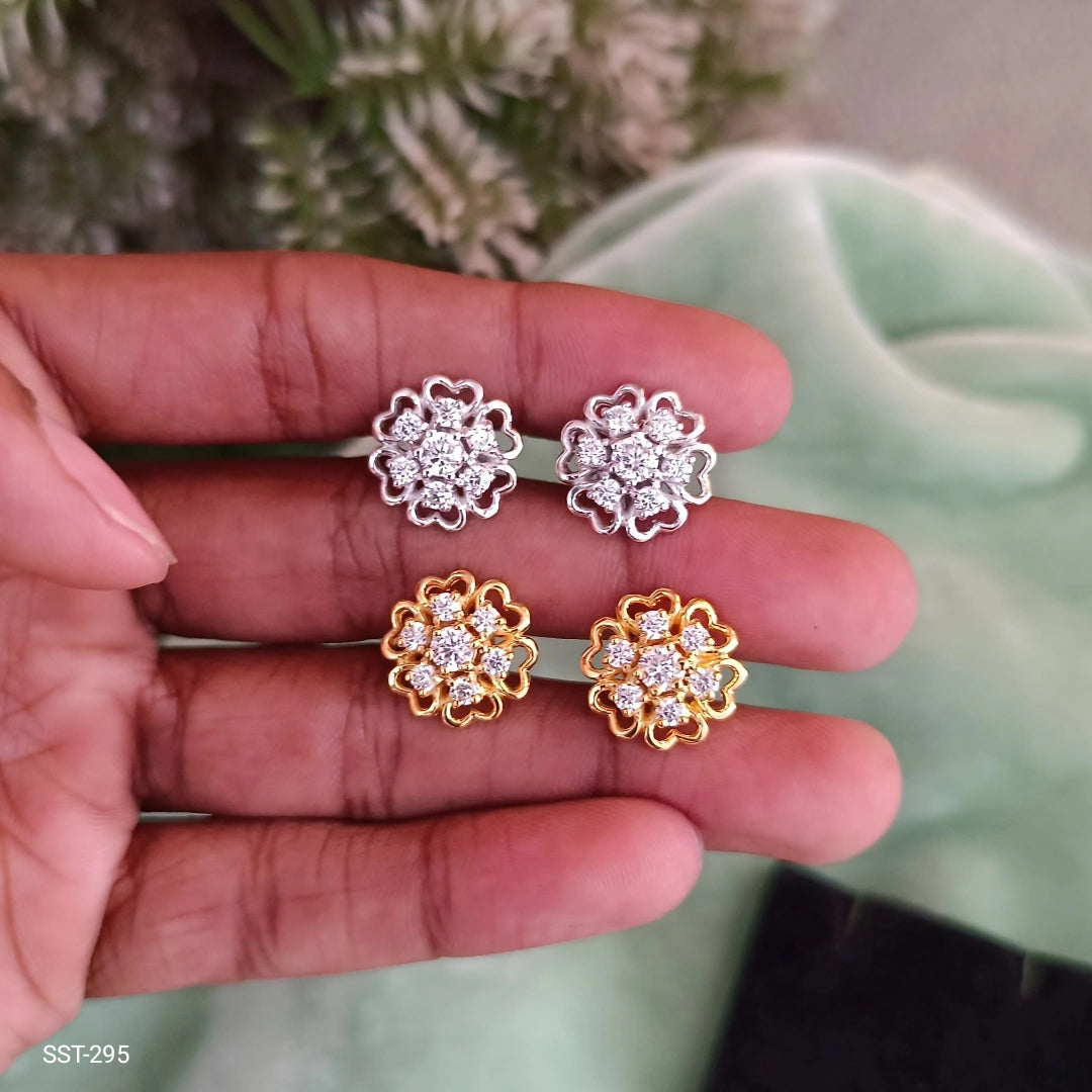 SST 295 | FLOWER SHAPE STUD EARRINGS