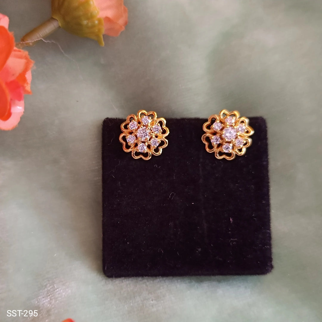 SST 295 | FLOWER SHAPE STUD EARRINGS