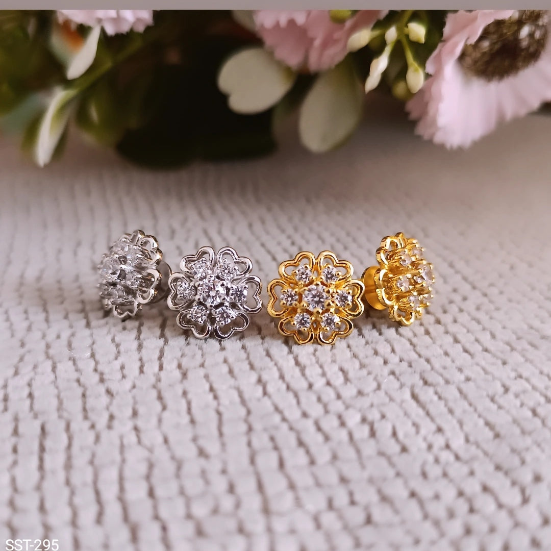 SST 295 | FLOWER SHAPE STUD EARRINGS