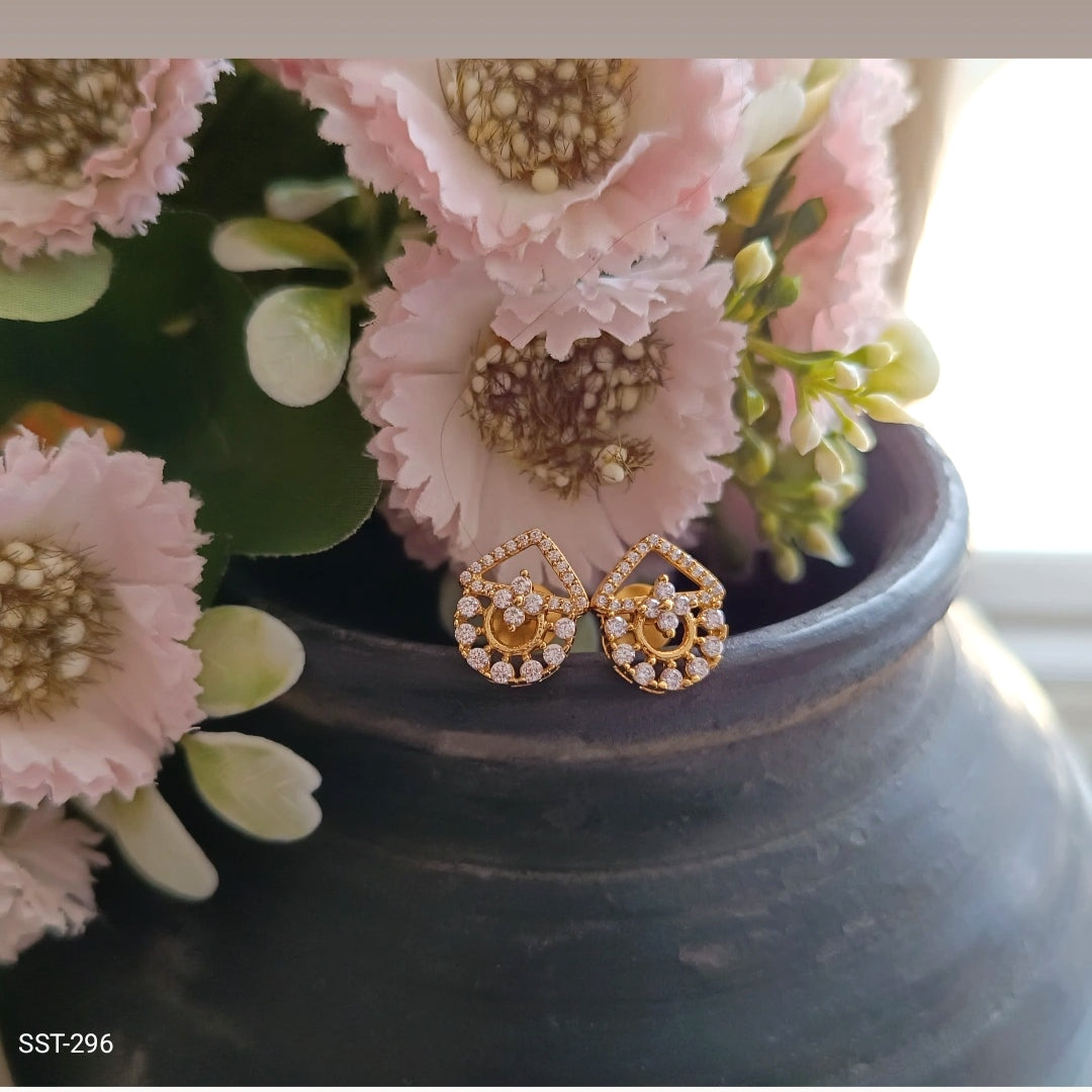 SST 296 | CHIC CRYSTAL-ACCENTED DROP EARRINGS