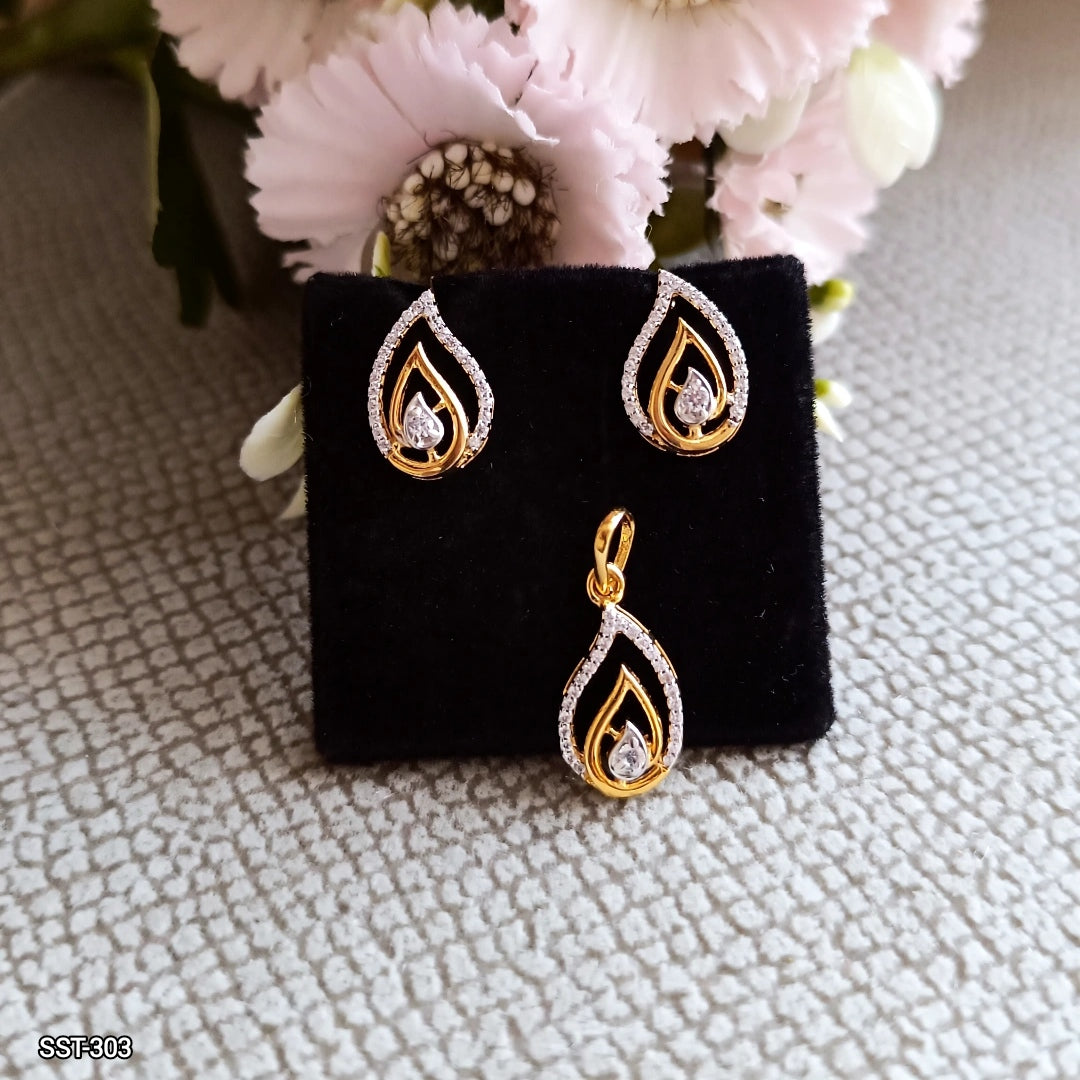 SST 303 | STUNNING DROPLET DESIGN PENDENT AND EARRINGS