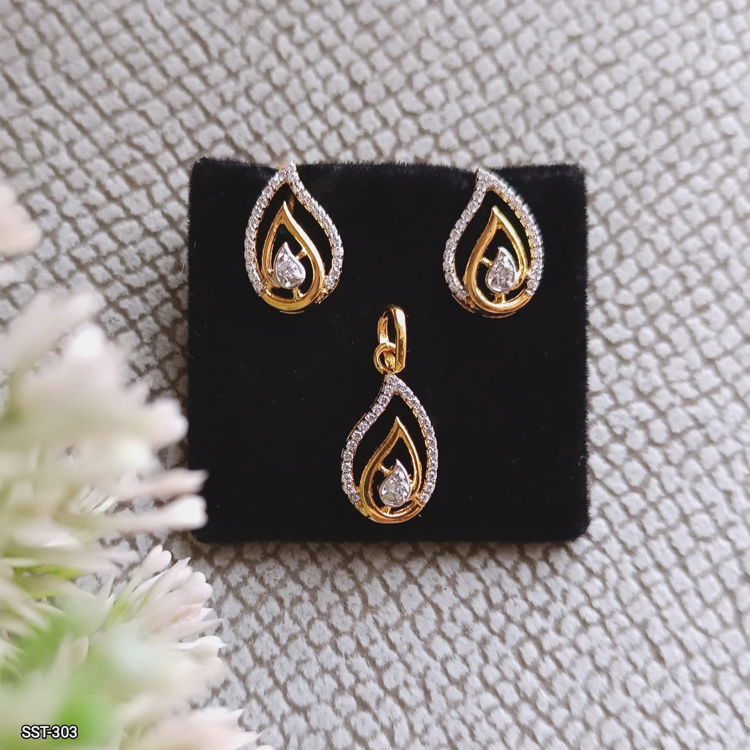 SST 303 | STUNNING DROPLET DESIGN PENDENT AND EARRINGS