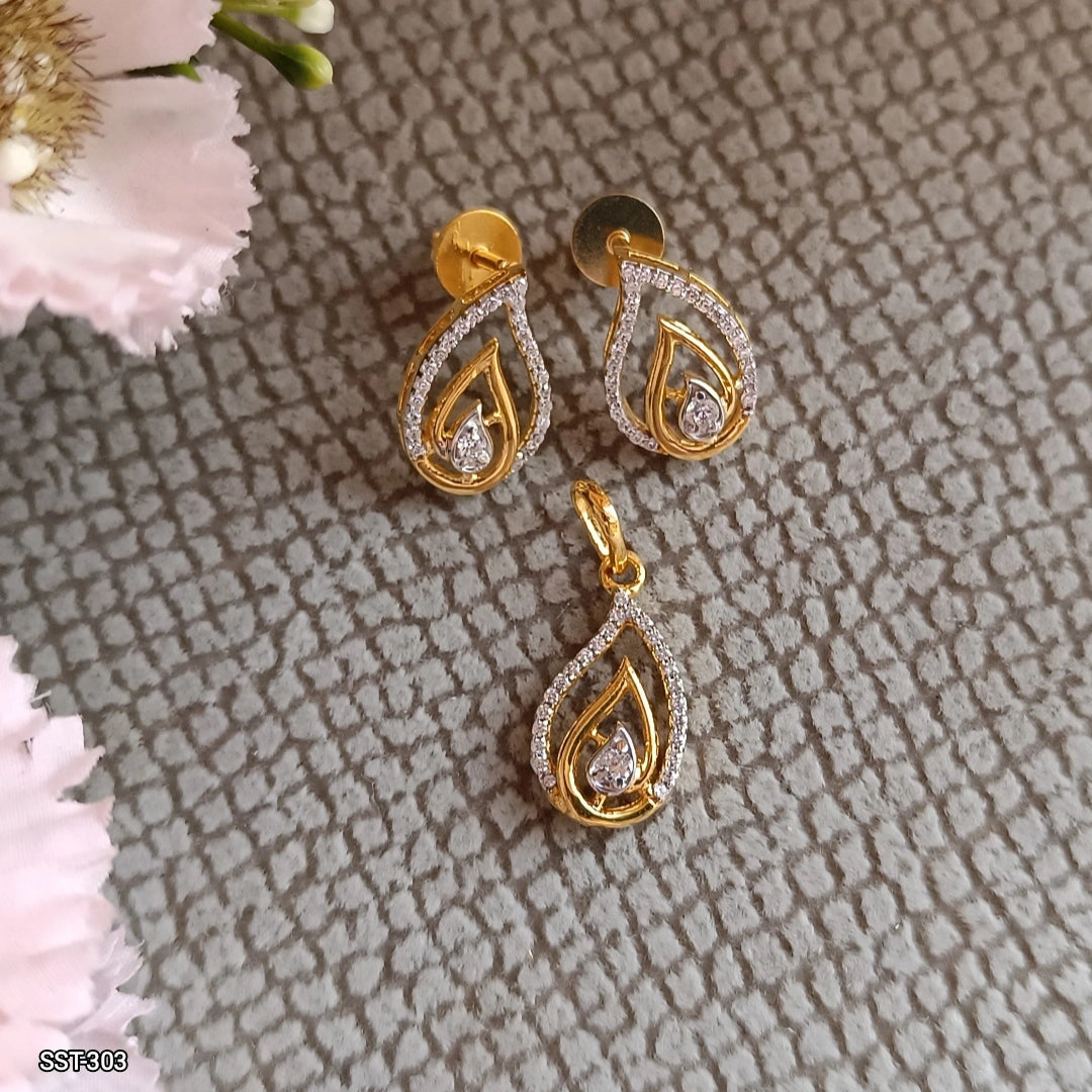 SST 303 | STUNNING DROPLET DESIGN PENDENT AND EARRINGS