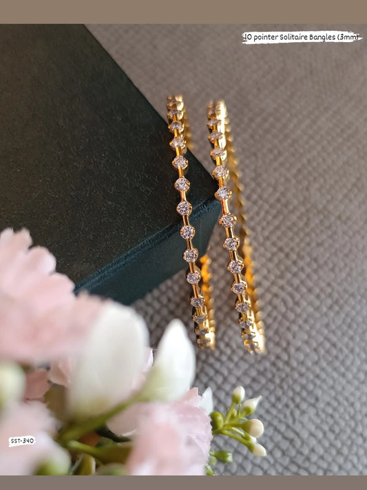 SST 340 | ELEGANT ROUND STONE EMBELLISHED BANGLE SET