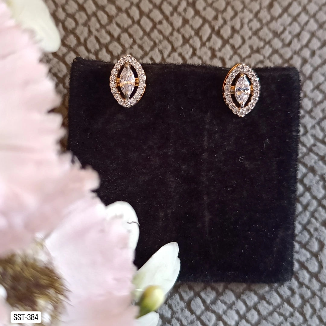 SST 384 | MARQUISE STUD HALO EARRINGS