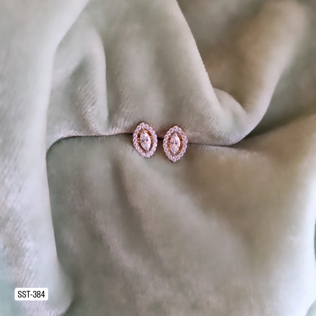 SST 384 | MARQUISE STUD HALO EARRINGS