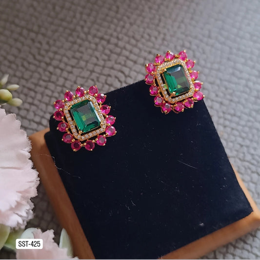 SST 425 | ELEGANT GEMSTONE CLUSTER EARRINGS