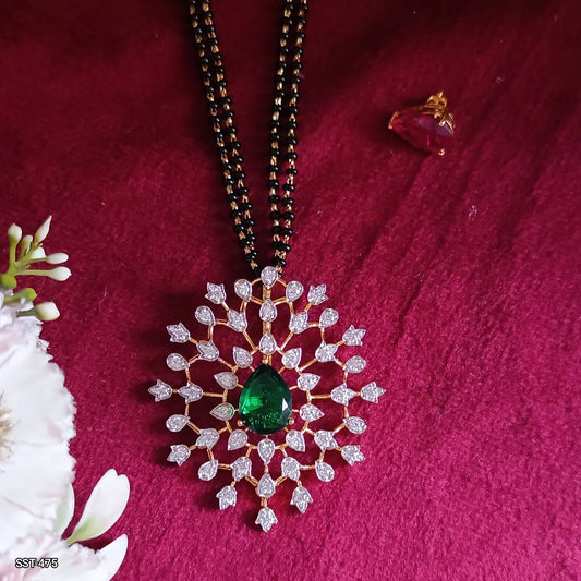 SST 475 | CZ FLORAL PENDANT MANGALSUTRA