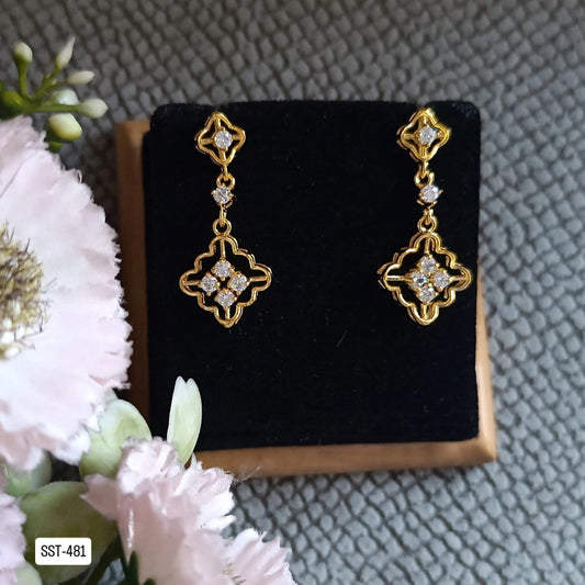 SST 481 | Elegant CZ Flower Drop Earrings