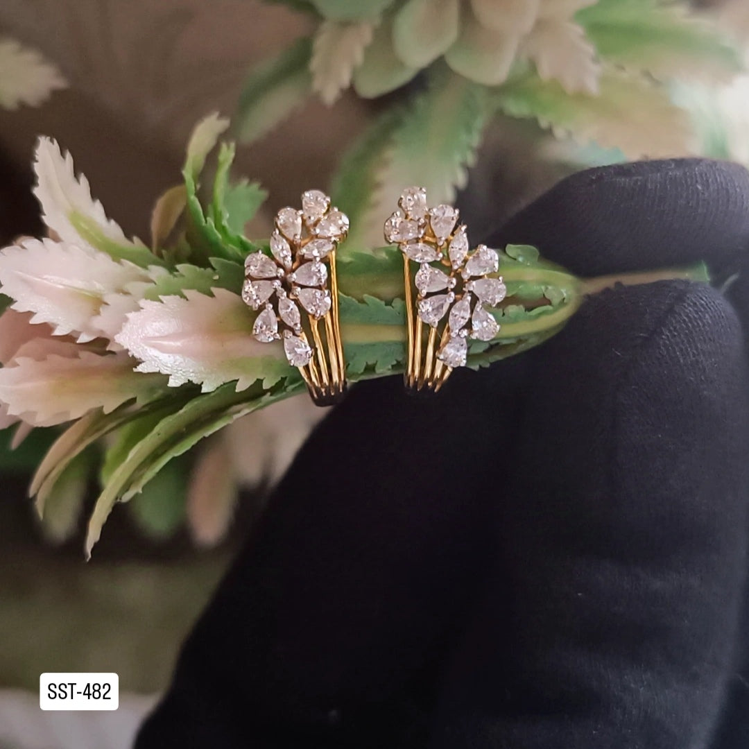 SST 482 | CZ HALF-HOOP EARRINGS