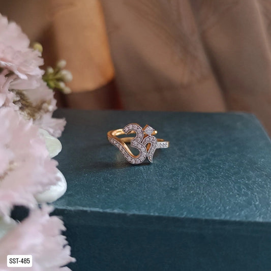 SST 485 | ELEGANT DIAMOND STUDDED OM RING