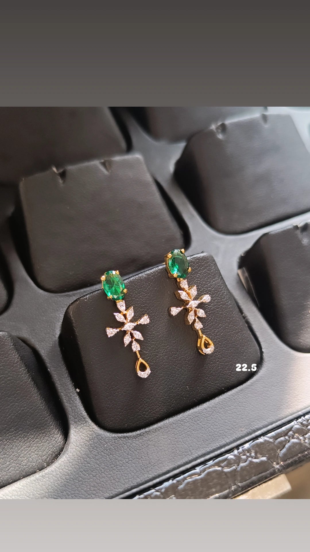 SST 273 | ELEGANT EMERALD AND CZ DROP EARRINGS
