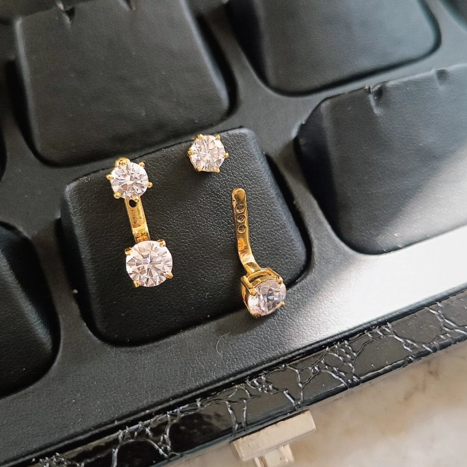 SST 198 | BUTTON EARRING WITH SCREW SAFETY DIAMOND EARRING
