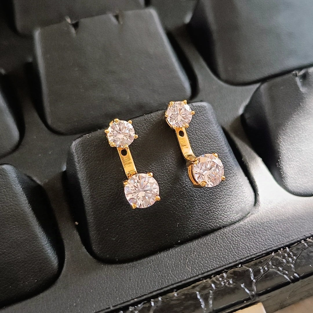 SST 198 | BUTTON EARRING WITH SCREW SAFETY DIAMOND EARRING