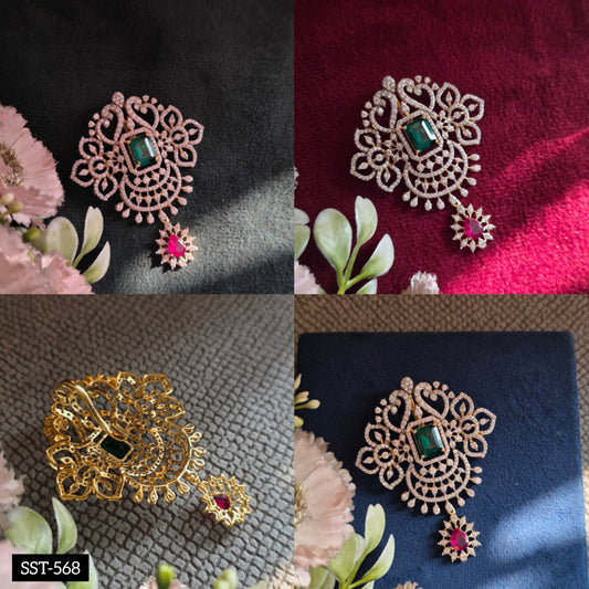 SST 568 | EMERALD FILIGREE STATEMENT BROOCH PENDANT