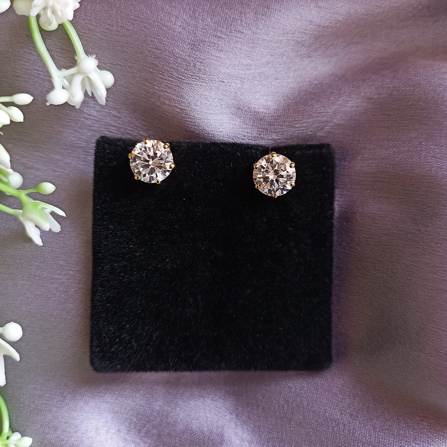 2 CARAT ROUND SOLITAIRE STUD | 925 STERLING SILVER
