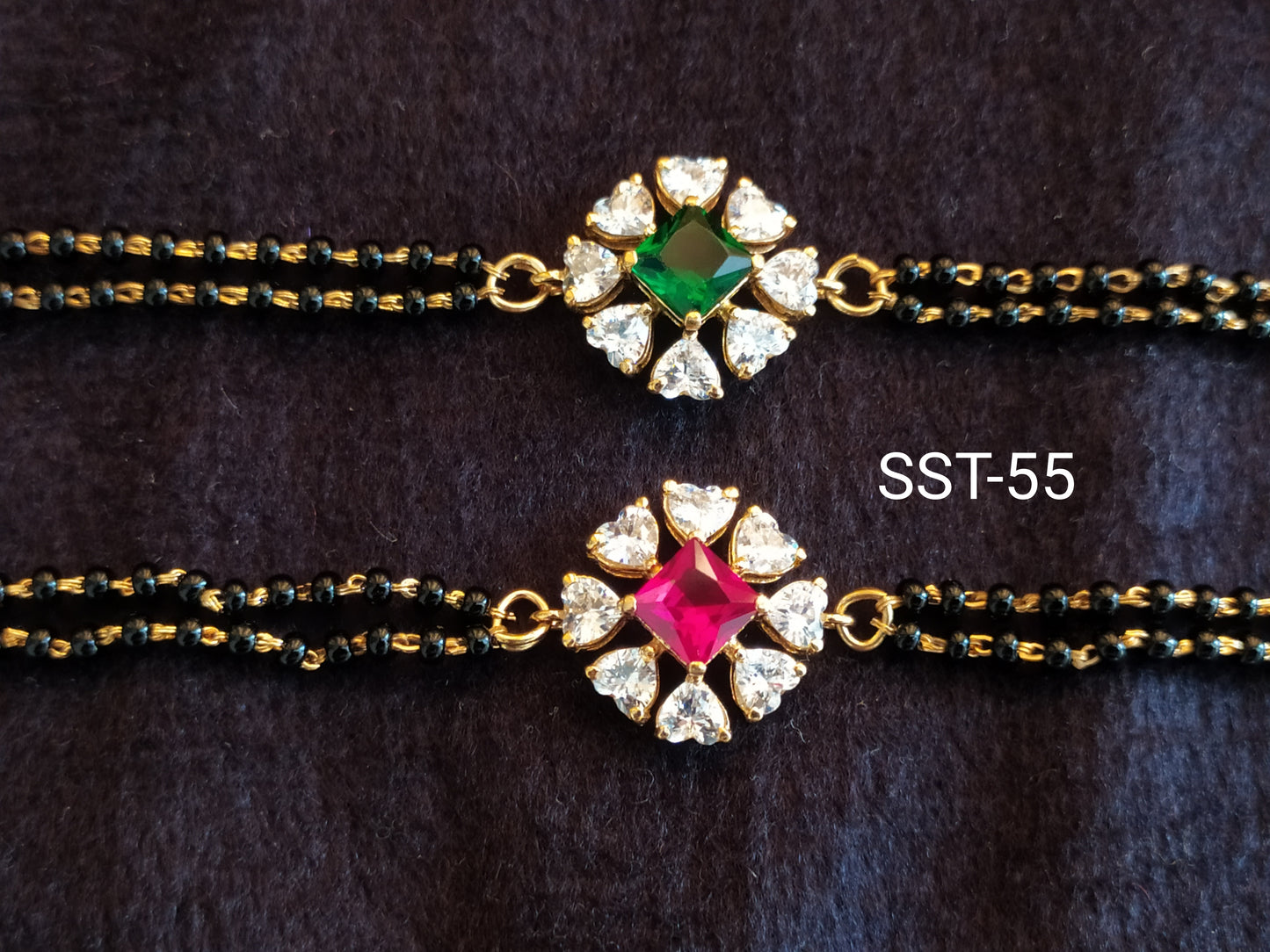 SST 055 | FLORAL GEMSTONE HAND MANGALSUTRA