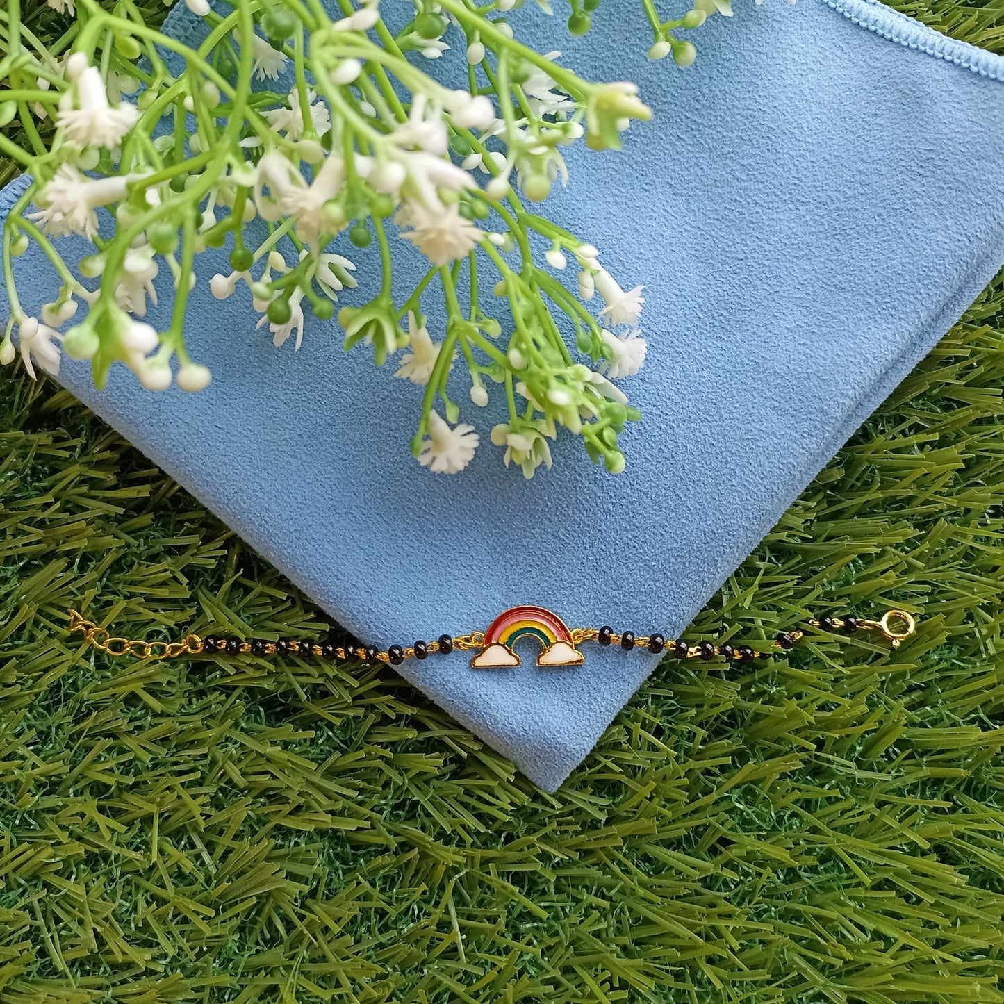 RAINBOW SILVER BABY NAZARIYA BRACELET