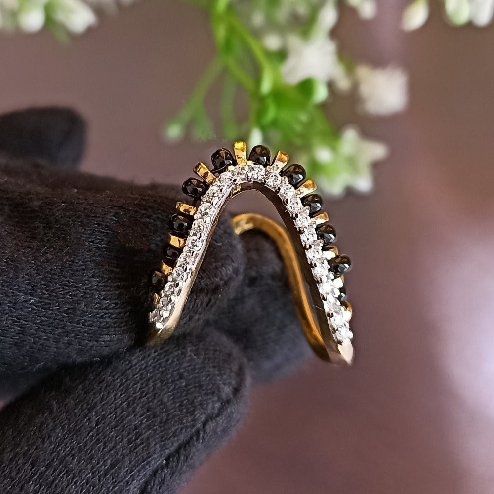 SST 179 | BLACK BEADS MANGALSUTRA VANKI RING