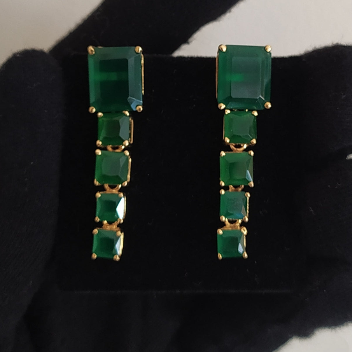 EMERALD PARTY FLAUNT EARRINGS | 925 STERLING SILVER -- db aasediya