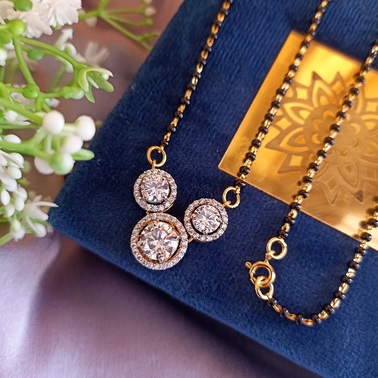 SST 142 | TRIPLE ROUND HALO MANGALSUTRA