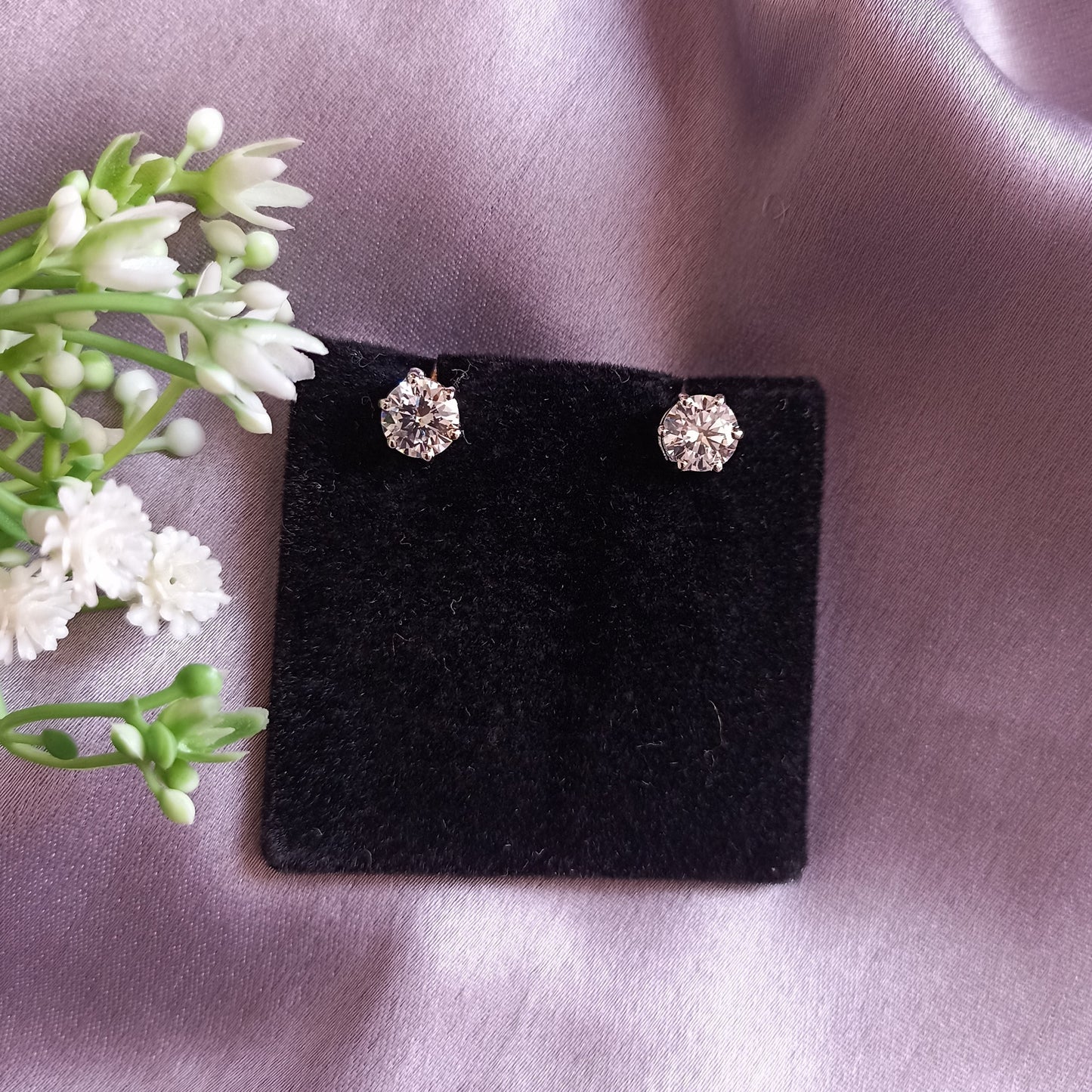 1.00 CARAT EACH |6.50MM SOLITAIRE STUD | EARRINGS
