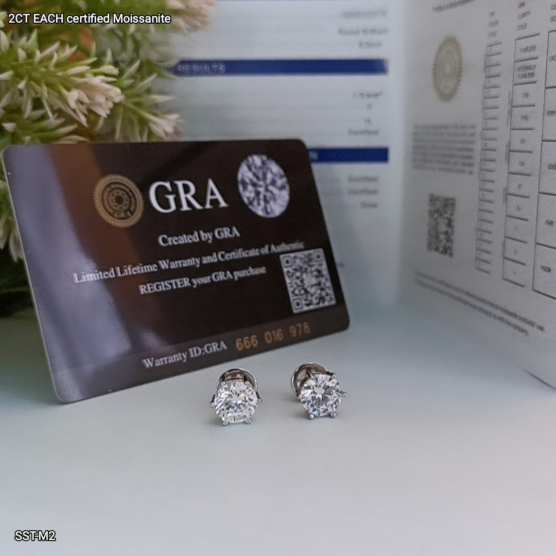 M2 2CT EACH CERTIFIED MOISSANITE