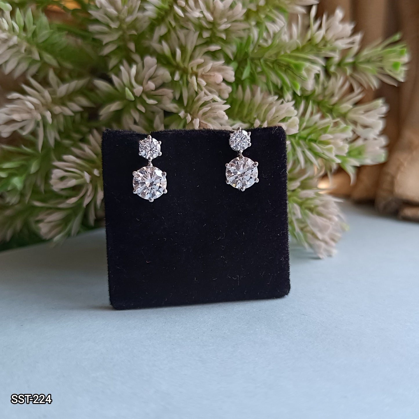 SST 224 | DOUBLE DIAMOND DROP EARRINGS