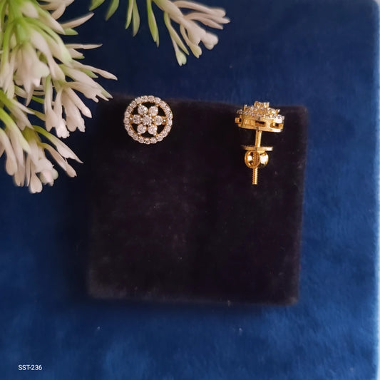SST 236 | DAZZLING FLORAL DIAMOND STUD EARRINGS