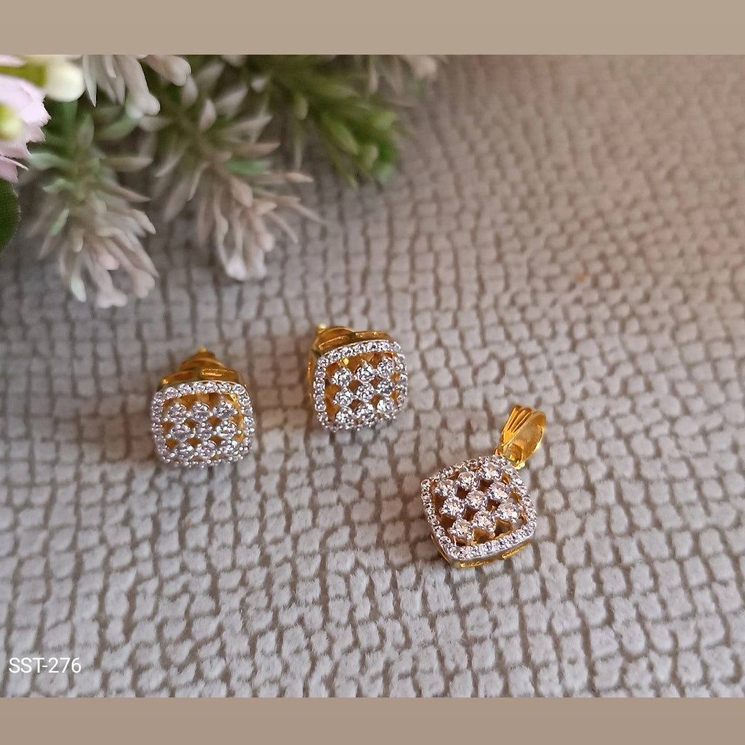 SST 276 | ELEGANT DIAMOND ACCENT PENDANT AND EARRINGS SET