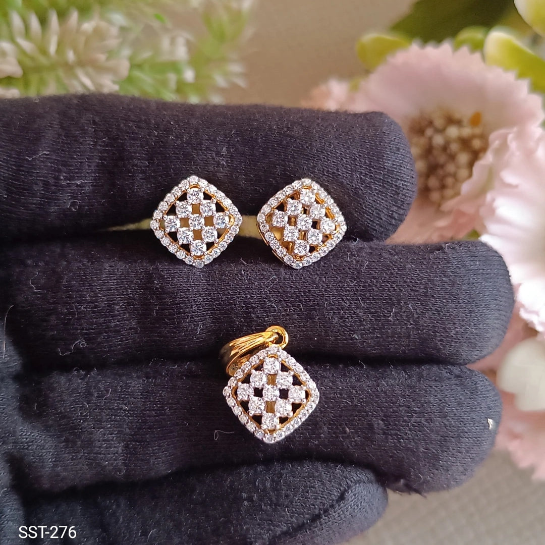 SST 276 | ELEGANT DIAMOND ACCENT PENDANT AND EARRINGS SET