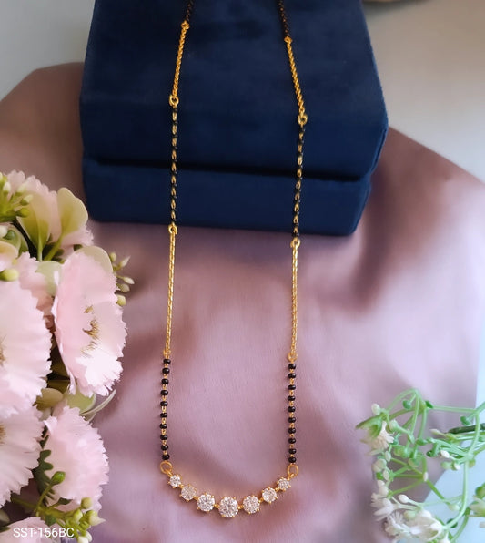 SST 156BC | 7 DIAMOND SOLITAIRE MANGALSUTRA IN BC CHAIN